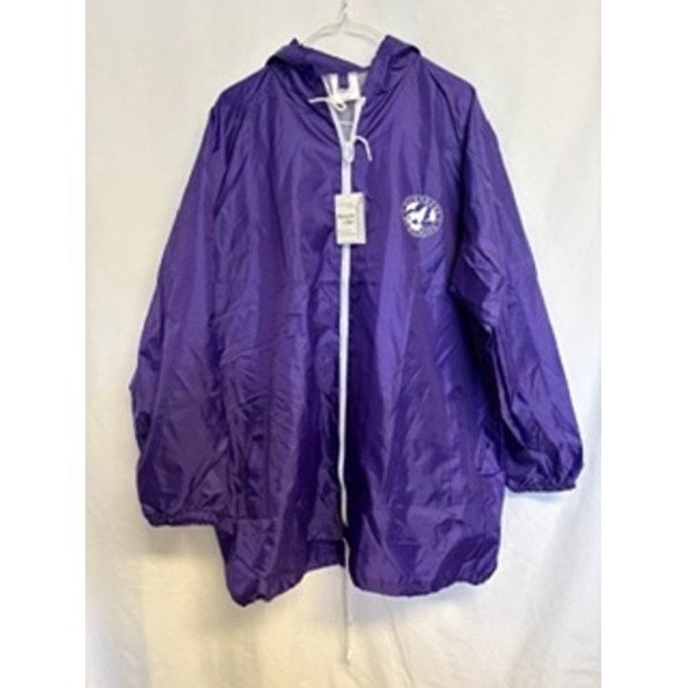 Defenders of Wildlife Purple Windbreaker Rain Jacket Hooded Full Zip OSFM Light